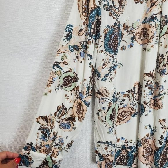 Chicos Long Sleeve Top Womens 3 XL/16 Paisley/Floral Collared Modal/Rayon - Picture 3 of 12